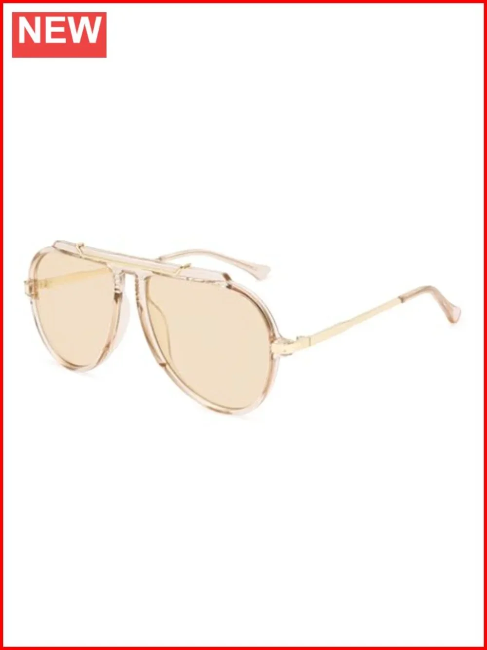 Retro Oversized Square Aviator Sunglasses with UV400 Protection